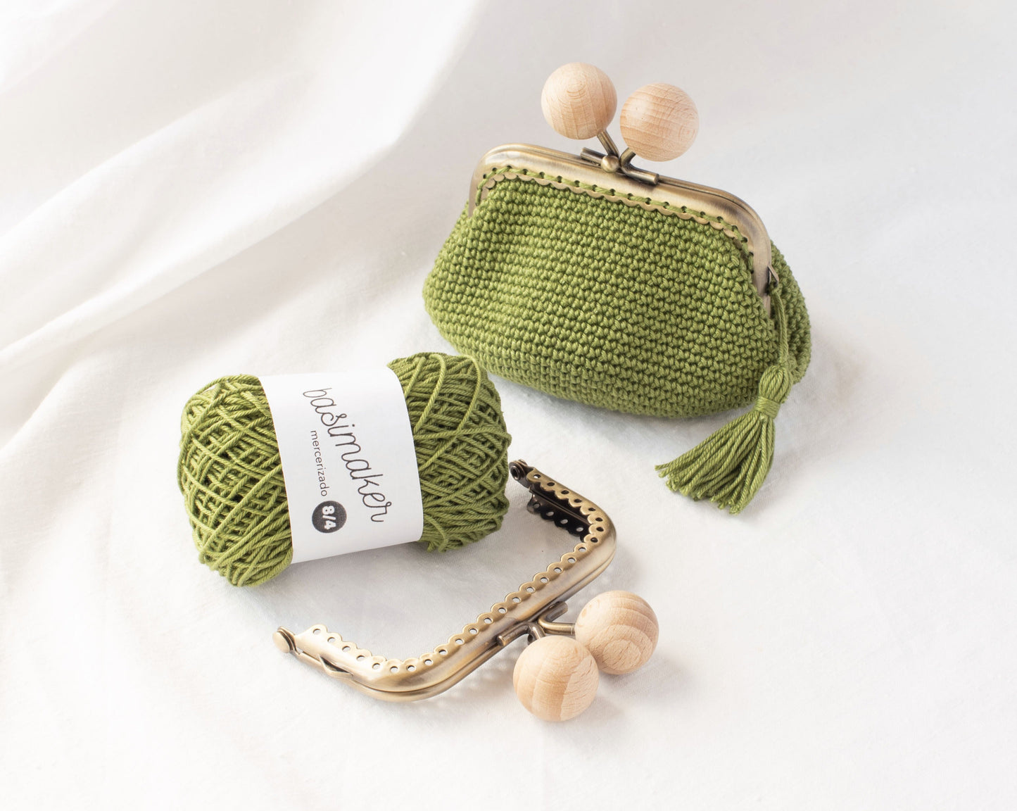 Kit de crochet para hacer el monedero BASIC con boquilla cuadrada de 8.5cm, nivel FÁCIL