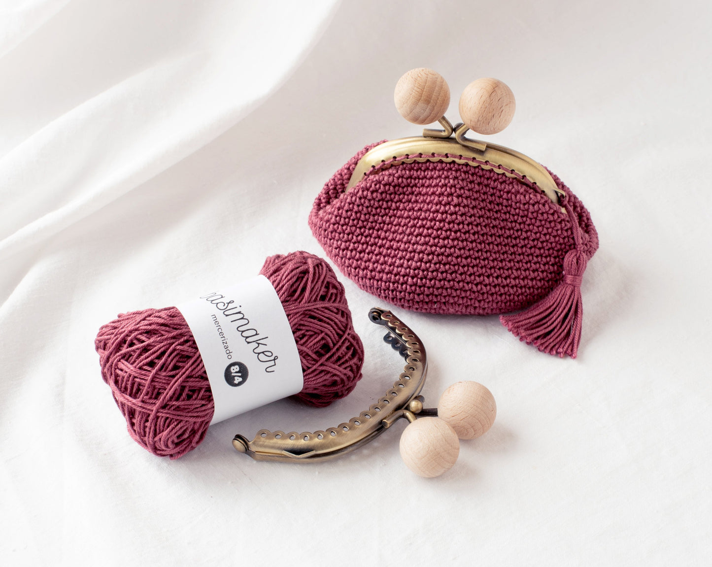 Kit de crochet para hacer el monedero BASIC con boquilla redonda de 8.5cm, nivel FÁCIL