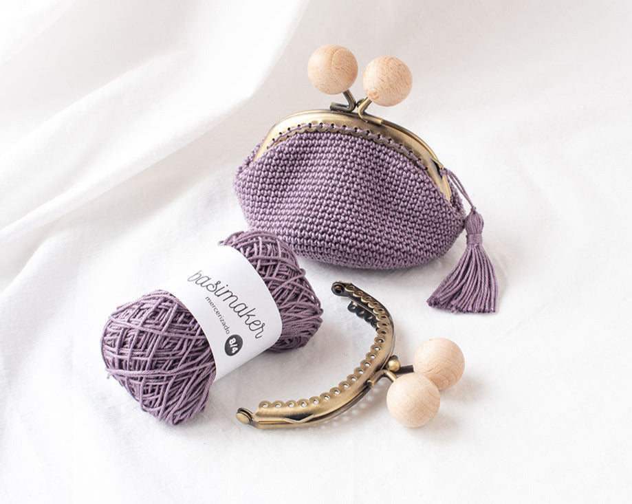 Crochet kit to make the BASIC purse with 8.5cm round frame, BEGINNER level