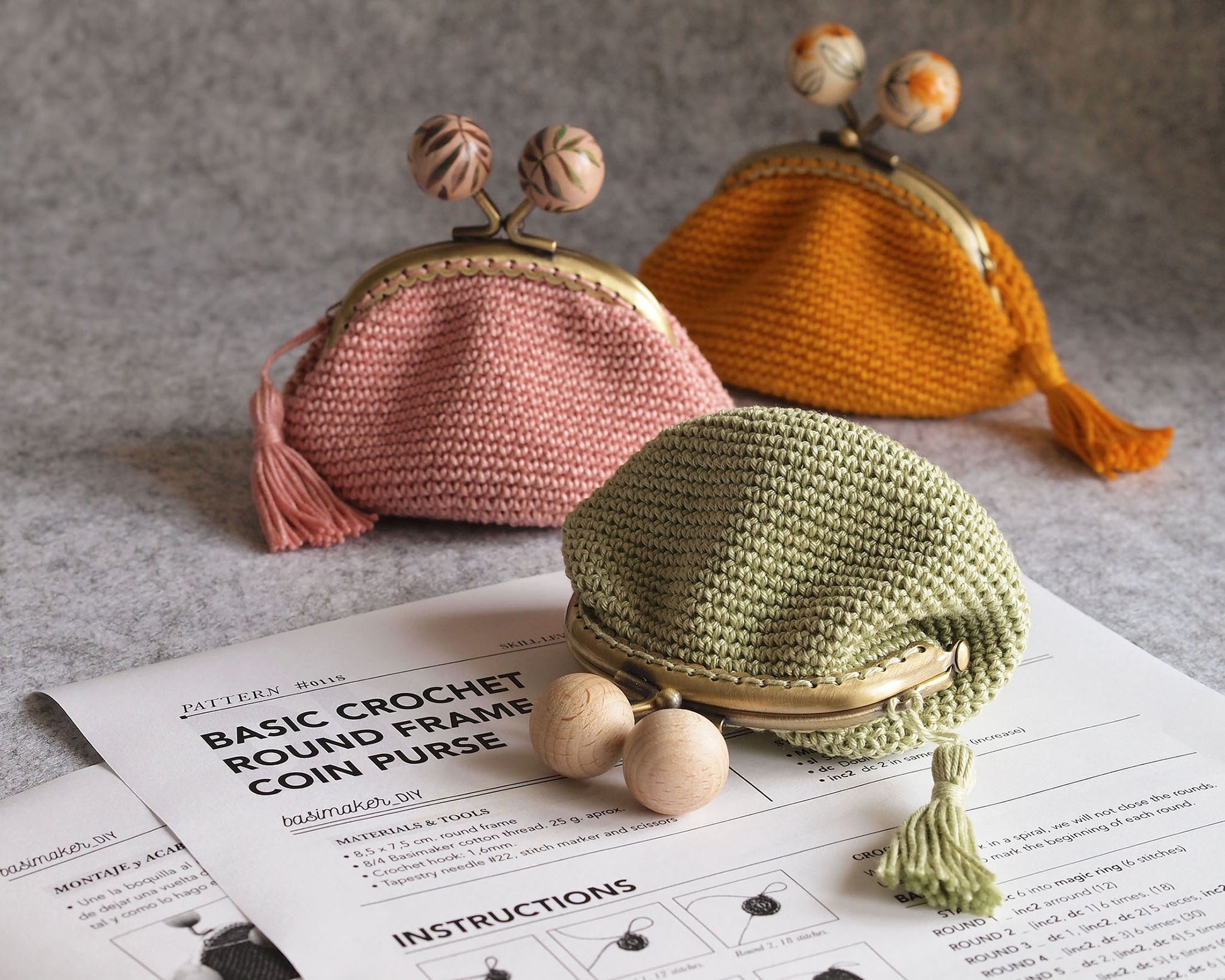 Monedero Redondo Monederos De Lana Monederos Redondos Tejidos A