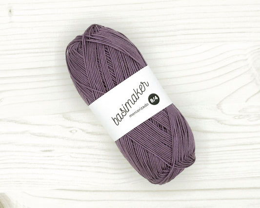 Mercerized cotton ball 8/4 Basimaker. Color DUSTY LILAC